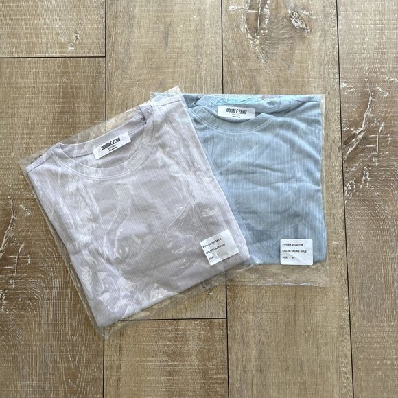 DOUBLE ZERO WOMENS LILAC FOG LETTUCE EDGE & CUFFS/LONG SLEEVES CROP TOP - NWT - - Picture 10 of 10